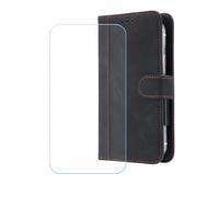 GYDQQKJ Funda para SPC Discovery SE (6.50"), [Protector de Pantalla Vidrio Templado] + Leather Carcasa Tapa Bumper PU Caso Soporte Cartera Case Flip Cuero Wallet Cover, para Negro -FG