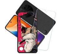 GYDQQKJ Funda para TCL 605 + Protector de Pantalla Protectora Vidrio Cristal Film Templado, Negro Suave TPU Silicona Cover Carcasa Caso Case para (6.67") - LH49