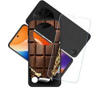 GYDQQKJ Funda para TCL 605 + Protector de Pantalla Protectora Vidrio Cristal Film Templado, Negro Suave TPU Silicona Cover Carcasa Caso Case para (6.67") - LH1