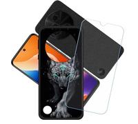 GYDQQKJ Funda para TCL 605 + Protector de Pantalla Protectora Vidrio Cristal Film Templado, Negro Suave TPU Silicona Cover Carcasa Caso Case para (6.67") - LH17