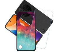 GYDQQKJ Funda para TCL 605 + Protector de Pantalla Protectora Vidrio Cristal Film Templado, Negro Suave TPU Silicona Cover Carcasa Caso Case para (6.67") - LH45