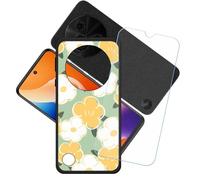 GYDQQKJ Funda para TCL 605 + Protector de Pantalla Protectora Vidrio Cristal Film Templado, Negro Suave TPU Silicona Cover Carcasa Caso Case para (6.67") - LH89