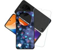 GYDQQKJ Funda para TCL 605 + Protector de Pantalla Protectora Vidrio Cristal Film Templado, Negro Suave TPU Silicona Cover Carcasa Caso Case para (6.67") - LH50