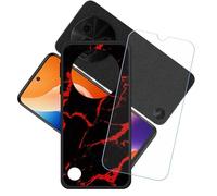 GYDQQKJ Funda para TCL 605 + Protector de Pantalla Protectora Vidrio Cristal Film Templado, Negro Suave TPU Silicona Cover Carcasa Caso Case para (6.67") - LH36