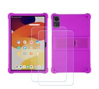 GYDQQKJ Funda para TCL Nxtpaper 14 (14.30") [2 Piezas] Protector de Pantalla Protectora Vidrio Cristal Film Templado, Morado Suave TPU Silicona Cover Carcasa Caso Case para - Morado
