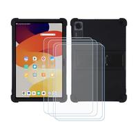 GYDQQKJ Funda para TCL Nxtpaper 14 (14.30") [4 Piezas] Protector de Pantalla Protectora Vidrio Cristal Film Templado, Negro Suave TPU Silicona Cover Carcasa Caso Case para - Negro