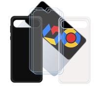 GYDQQKJ Funda para Tecno Spark GO 5G + 3 Piezas Vidrio Protector de Pantalla Cristal Templado Film, Transparente + Negro Suave TPU Silicona Cover Carcasa Caso Case para (6.74")