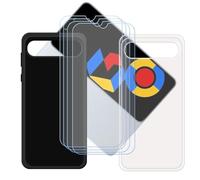 GYDQQKJ Funda para Tecno Spark GO 5G + 4 Piezas Vidrio Protector de Pantalla Cristal Templado Film, Transparente + Negro Suave TPU Silicona Cover Carcasa Caso Case para (6.74")