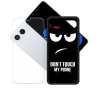 GYDQQKJ Funda para Tecno Spark GO 5G + Protector de Pantalla Protectora Vidrio Cristal Film Templado, Negro Suave TPU Silicona Cover Carcasa Caso Case para (6.74") - LH9