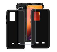 GYDQQKJ Funda para Ulefone Power Armor 13 + Vidrio Protector de Pantalla Cristal Templado Film, DQG 2-Pack Negro Suave TPU Silicona Cover Carcasa Caso Case para (6.81")