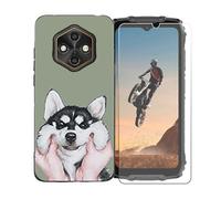 GYDQQKJ Funda para Ulefone RugKing 4 Pro + Protector de Pantalla Protectora Vidrio Cristal Film Templado, Negro Suave TPU Silicona Cover Carcasa Caso Case para (6.56") - LLM8