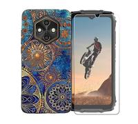 GYDQQKJ Funda para Ulefone RugKing 4 Pro + Protector de Pantalla Protectora Vidrio Cristal Film Templado, Negro Suave TPU Silicona Cover Carcasa Caso Case para (6.56") - LLM11