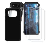 GYDQQKJ Funda para Unihertz 8849 Tank 4 Pro + 2 Piezas Vidrio Protector de Pantalla Cristal Templado Film, Negro Suave TPU Silicona Cover Carcasa Caso Case para (6.73")