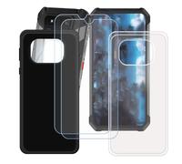 GYDQQKJ Funda para Unihertz 8849 Tank 4 Pro + 2 Piezas Vidrio Protector de Pantalla Cristal Templado Film, Transparente + Negro Suave TPU Silicona Cover Carcasa Caso Case para (6.73")