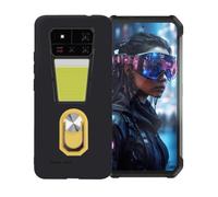 GYDQQKJ Funda para Unihertz 8849 Tank 4 Pro (6.73"), Carcasa Shell Negro Flexible Ultra Soft Slim Suave Silicona Cover Gel Tapa Caso Case para Unihertz 8849 Tank 4 Pro (Amarillo Anillo Soporte)