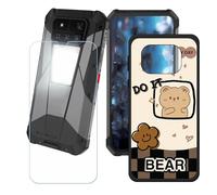 GYDQQKJ Funda para Unihertz 8849 Tank 4 Pro + Protector de Pantalla Protectora Vidrio Cristal Film Templado, Negro Suave TPU Silicona Cover Carcasa Caso Case para (6.73") - LH76