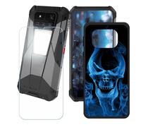GYDQQKJ Funda para Unihertz 8849 Tank 4 Pro + Protector de Pantalla Protectora Vidrio Cristal Film Templado, Negro Suave TPU Silicona Cover Carcasa Caso Case para (6.73") - LH48