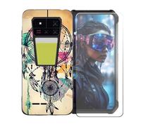 GYDQQKJ Funda para Unihertz 8849 Tank 4 Pro + Protector de Pantalla Protectora Vidrio Cristal Film Templado, Negro Suave TPU Silicona Cover Carcasa Caso Case para (6.73") - LLM10