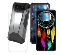 GYDQQKJ Funda para Unihertz 8849 Tank 4 Pro + Protector de Pantalla Protectora Vidrio Cristal Film Templado, Negro Suave TPU Silicona Cover Carcasa Caso Case para (6.73") - LH94