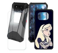 GYDQQKJ Funda para Unihertz 8849 Tank 4 Pro + Protector de Pantalla Protectora Vidrio Cristal Film Templado, Negro Suave TPU Silicona Cover Carcasa Caso Case para (6.73") - LH2