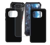 GYDQQKJ Funda para Unihertz 8849 Tank 4 Pro + Vidrio Protector de Pantalla Cristal Templado Film, 2-Pack Negro Suave TPU Silicona Cover Carcasa Caso Case para (6.73")