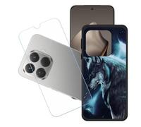 GYDQQKJ Funda para Xiaomi 15T Pro + Protector de Pantalla Protectora Vidrio Cristal Film Templado, Negro Suave TPU Silicona Cover Carcasa Caso Case para (6.83") - LH54