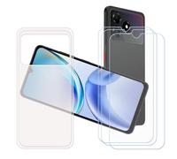 GYDQQKJ Funda para ZTE Blade A36 + 3 Piezas Vidrio Protector de Pantalla Cristal Templado Film, Translúcido Suave TPU Silicona Cover Carcasa Caso Case para (6.75")