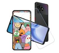 GYDQQKJ Funda para ZTE Blade A36 + Protector de Pantalla Protectora Vidrio Cristal Film Templado, Negro Suave TPU Silicona Cover Carcasa Caso Case para (6.75") - LH73