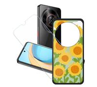 GYDQQKJ Funda para ZTE Blade A76 5G + Protector de Pantalla Protectora Vidrio Cristal Film Templado, Negro Suave TPU Silicona Cover Carcasa Caso Case para (6.75") - LH91