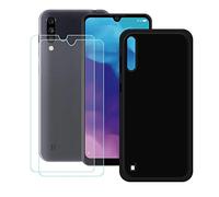 GYDQQKJ Funda para ZTE Blade A7S + 2 Piezas Vidrio Protector de Pantalla Cristal Templado Film, DQG Negro Suave TPU Silicona Cover Carcasa Caso Case para ZTE Blade A7S (6.09")