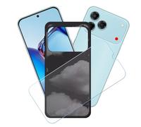 GYDQQKJ Funda para ZTE Blade V80 Design + Protector de Pantalla Protectora Vidrio Cristal Film Templado, Negro Suave TPU Silicona Cover Carcasa Caso Case para (6.75") - LH38