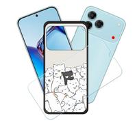 GYDQQKJ Funda para ZTE Blade V80 Vita + Protector de Pantalla Protectora Vidrio Cristal Film Templado, Negro Suave TPU Silicona Cover Carcasa Caso Case para (6.75") - LH71