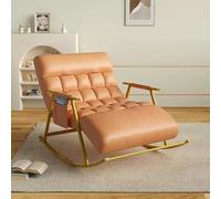 GYDUHYE Cómoda mecedora para sala de estar con cojín suave, moderna y transpirable, doble mecedora con reposabrazos, tumbona de jardín con bolsillos laterales, sillas de gravedad cero, ángulo