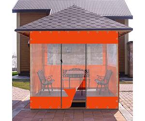 GYEQXKT Cortinas Exteriores Impermeables, Paneles Laterales Transparentes aislantes antienvejecimiento con Puerta con Cremallera para pérgola (3,5 x 2,5 m / 11' x 8') Patios y Terra