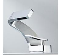 GYEQXKT Grifo de baño de Lujo, Mezclador Monomando, diseño de Cascada, grifería de Lavabo de latón, Acabado Oro Rosa/Cromo, Accesorios de baño Modernos.