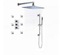 GYEQXKT Kit de Cabezal de Ducha de Mano para baño GaRcan, fácil de Instalar, Gran tamaño, Techo, 2 duchas hidroeléctricas LED para Carretera, Conjunto Completo, Cabezales de Ducha para bañ