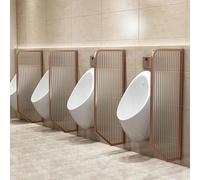GYEQXKT Mampara divisoria de baño para Hombres, Color Oro Rosa, para Montaje en Pared. Separador de baño de 5 Piezas, Vidrio translúcido, para baños/hoteles/aseos públicos, Que Proporciona
