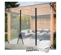 GYEQXKT Paneles Laterales Impermeables para pérgola con Puerta con Cremallera, Cortinas Exteriores Transparentes, Lonas de plástico para jardín y balcón - 4,8 x 3 m (15,7 x 9,8 pies)