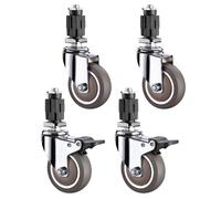 GYEQXKT Ruedas giratorias de Alta Resistencia con Freno, Capacidad de Carga de 180 kg, Fundas Negras de 25 mm/30 mm para Patas de Muebles de Acero Inoxidable, Ruedas de Goma para carros y