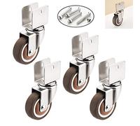 GYEQXKT Ruedas giratorias en Forma de U para Muebles, de Goma, con Freno, de Repuesto, para remolques industriales, Muebles para el hogar y armarios de Oficina, Juego de 4 (Universal, 22 m