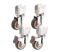 GYEQXKT Ruedas giratorias en Forma de U para Muebles, de Goma, con Freno, de Repuesto, para remolques industriales, Muebles para el hogar y mesas de Oficina. Juego de 4 (2 universales + 2