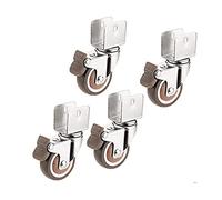 GYEQXKT Ruedas giratorias en Forma de U para Muebles, de Goma, con Freno, de Repuesto, para remolques industriales, Muebles para el hogar y mesas de Oficina, Juego de 4 (Freno de 25 mm/1 p