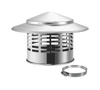 GYEQXKT Tapa de Chimenea de Acero Inoxidable 304, Cubierta para ventilación de Techo contra la Lluvia, Tapa para Tubo de ventilación Resistente a Altas temperaturas con Abrazadera