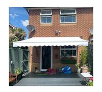 GYEQXKT Toldo de Patio Impermeable de Repuesto, Cubierta retráctil para Ventana, Puerta o terraza, Marca Rygcrud Store, Color Blanco, 6x5m (19,7x16,4 pies).