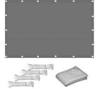 GYEQXKT Vela Parasol Impermeable de 1,7 x 3,1 m - Resistente a la corrosión, al Viento, con Ojales y Cubierta Plegable de 4 Secciones para jardín, pérgola y terraza - Protección Solar Gris Claro par