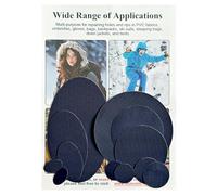 GYGYL - 12 parches de reparación de plumón, precortados, autoadhesivos, impermeables, de nailon, para chaquetas, tiendas de campaña, equipo al aire libre y telas técnicas, color azul oscuro