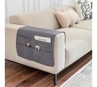 GYHH 1 Piezas Reposabrazos Sofá Cubre,Silla Protectores De Brazos Sofá Protector Antideslizantes Impermeables con 6 Bolsillos para Protector De Muebles (Dark Grey,50 * 90cm)