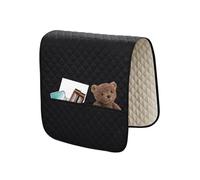 GYHH 2 Piezas Silla Protectores De Brazos Sofá Protector Reposabrazos Sofá Cubre Apoyabrazos Sillones Impermeable Acolchado Apoyabrazos Cubiertas (Black)