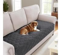 GYHH Funda de Cojín para Sofá 2/3/4 Plazas - Protector Antideslizante, Tela Transpirable y Suave - Universal con Correas de Ajuste - Protege Muebles de Mascotas, Niños y Desgaste (Gris,90x208cm)
