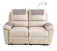 GYHH Funda para Reposabrazos De Sofá, Funda para Reposacabezas para Sillón Reclinable, Funda para Sillón, Protector De Muebles Acolchado Antideslizante (Light Gray,2 Seat Recliner | 4 pc)